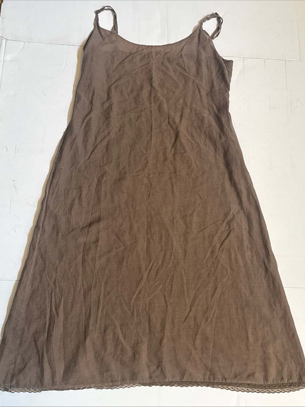 Noa Noa Everyday Brown Midi Slip Dress with Thin Straps